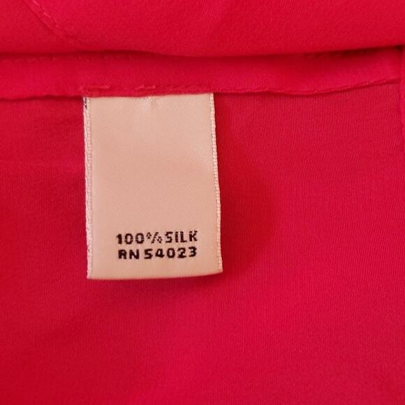 Banana Republic Y2K Pink 100% Silk Lightweight T-Strap Dress Size Medium - Picture 16 of 16